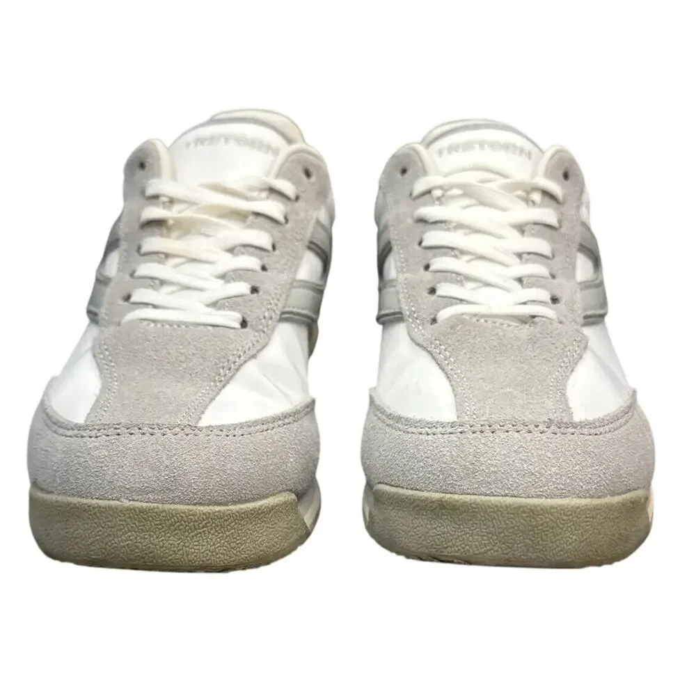 Tretorn Kristine Rawlins Grey White Leather Lace Up Low Top Sneaker Women 7.5